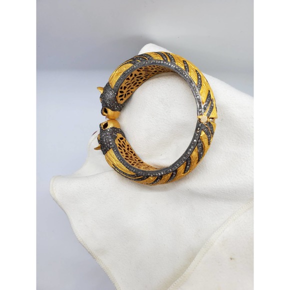 Silver Lion Bangle with Diamonds - Picture 9 of 9